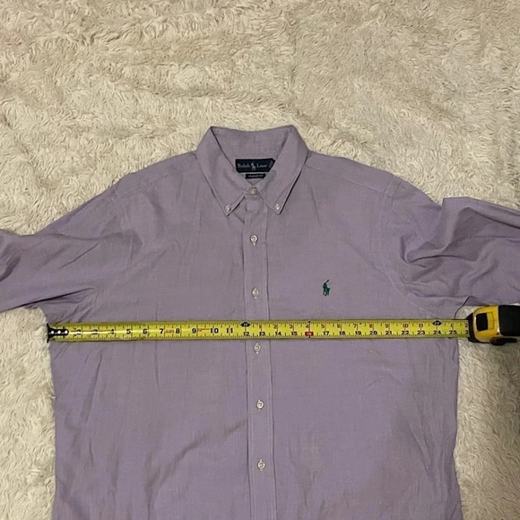 Ralph Lauren Classic Fit Long Sleeve Lavender Button Down Shirt Men's Size Large - Picture 4 of 8